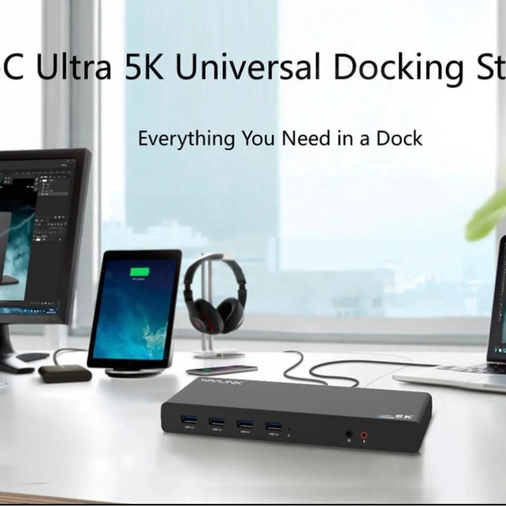 Wavlink UG69DK1 USB-C Dual 4K Docking Station - NWT
